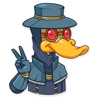 ✌️ bebek, simbol perdamaian, karakter, kartun telegram sticker