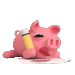📝 돼지, 연필, 그림, 동물, 만화 whatsapp sticker