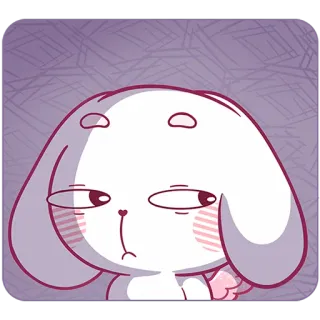 😒 bunny, cartoon, cute, animal, sticker, mood telegram sticker