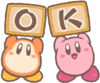 👍 Kirby OK 커비, 닌텐도, 만화, 캐릭터, 귀여운, 게임 telegram sticker