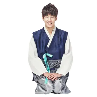 😊 pria, korea, hanbok, pakaian tradisional, asia, potret, budaya telegram sticker