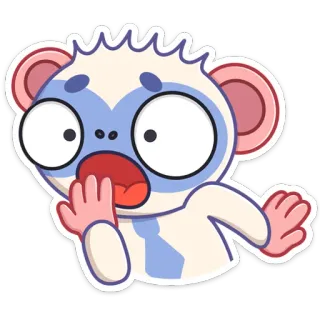 😔 macaco, chocado, surpreso, desenho animado, animal, engraçado, expressão telegram sticker