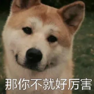 😒 那你 不 就好 厉害 cachorro, meme, texto whatsapp sticker