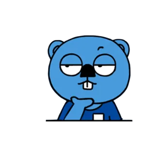 🤔 cartoon, animal, character, blue, cute telegram sticker