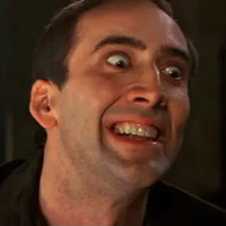 😈 Nicolas Cage Nicolas Cage, actor, meme, funny, crazy, face, expression telegram sticker