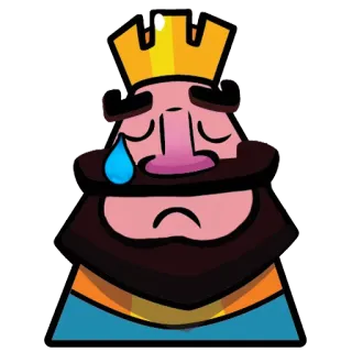 😔 悲しい, 王, 絵文字, 泣く, 涙, キャラクター telegram sticker
