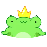 🤷‍♂ лягушка, корона, мультфильм, животное, амфибия telegram sticker