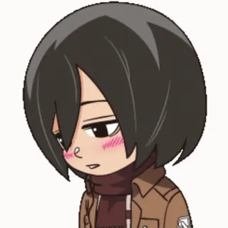 ❤️ Mikasa Ackerman Attack on Titan Anime, Chibi, Mikasa, L'attacco dei giganti telegram sticker
