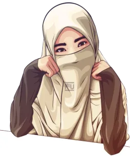hijab-tyan whatsapp stickers