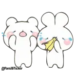 😭 chorando, triste, lágrimas, kawaii, fofo, urso, coelho telegram sticker