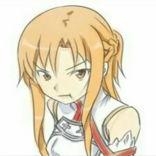 😠 Asuna Yuuki Sword Art Online anime, personaggio, ragazza, ritratto, fanart telegram sticker