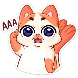 😐 AAA Katze, Kätzchen, süß, Cartoon, Tier, Ausdruck telegram sticker
