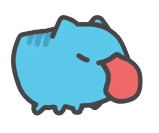 😠 gato, fofo, gato azul, desenho animado, animal telegram sticker