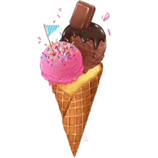 🍦 helado, postre, cono, dulce, antojo, comida, chispas telegram sticker