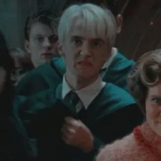 🤨 Draco Malfoy Harry Potter draco malfoy, harry potter, slytherin, bruxo, estudante, escola telegram sticker