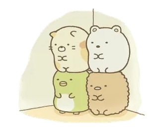 🧅 น่ารัก, คาวาอิ, Sumikkogurashi, สัตว์, การ์ตูน telegram sticker
