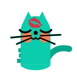 💋 고양이, 스티커, 키스, 만화 whatsapp sticker