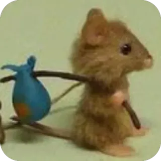 🫥 mouse, animal, figurine, cute, small, rodent, travel telegram sticker