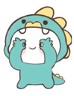 👀 sticker, cute, cartoon, dinosaur, animal telegram sticker