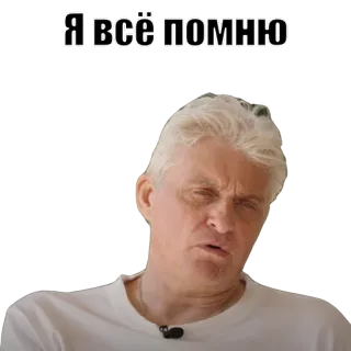 🤨 Я всё помню bahasa rusia, teks, ingat, pria, wajah, potret telegram sticker