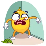 😱 lemon, fruit, cartoon, expression, funny, sticker telegram sticker