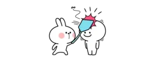 😏 Cartone animato, Personaggio, Sticker, Carino, Coniglio, Amico whatsapp sticker