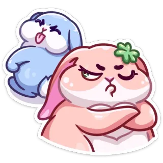 😠 coelho, fofo, animal, adesivo whatsapp sticker