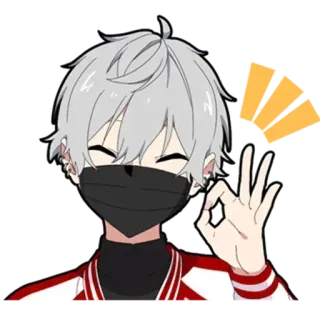 👌 anime, boy, character, sticker, ok gesture, youth whatsapp sticker