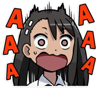 😱 AAAA Anime, Manga, Cartone animato, Espressivo, Scioccato, Esclamazione, Emozione, Ragazza telegram sticker