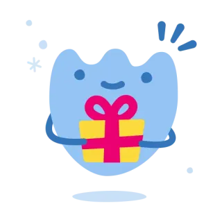 🎁 hadiah, kado, perayaan, kartun, meriah, karakter, kejutan telegram sticker