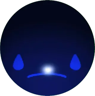🤩 traurig, blau, weinend, emoji, träne, gesicht telegram sticker