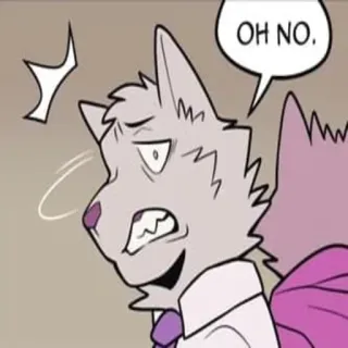 🤯 OH NO. wolf, anthro, cartoon, distress, panic, expression whatsapp sticker