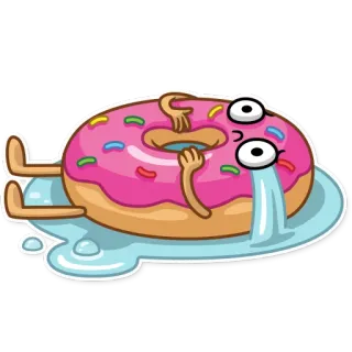 😭 bánh donut, khóc, buồn, đồ ăn, món tráng miệng, hoạt hình telegram sticker