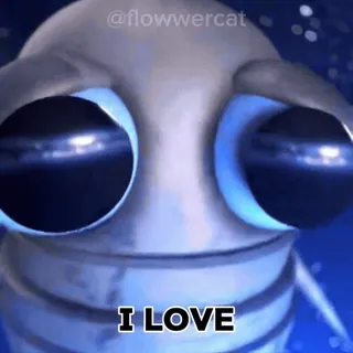 ❤ I LOVE poisson, amour, sticker, dessin animé, animé, drôle telegram sticker