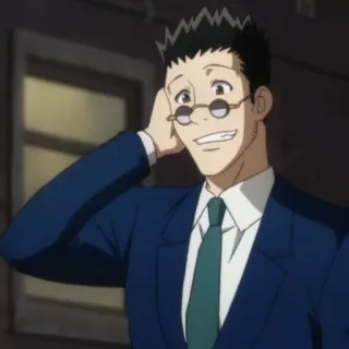 😅 Leorio Paladiknight Hunter x Hunter Anime, Charakter, Brille, Anzug, Medizinisch telegram sticker