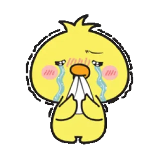 😭 chick, crying, tears, sad, cartoon, cute, yellow telegram sticker