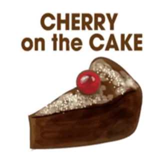 🍒 CHERRY on the CAKE ciliegia, torta, dolce, cibo, dolcetto, delizioso whatsapp sticker