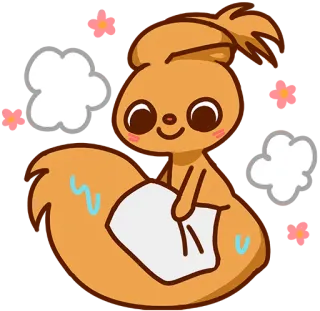 🚿 wiewiórka, słodki, ręcznik, czyszczenie, zwierzę telegram sticker