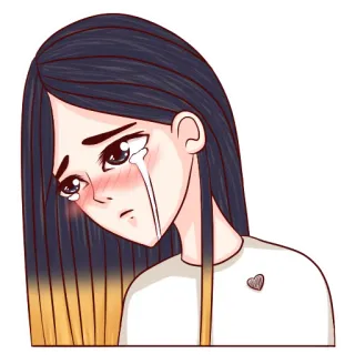 😭 buồn, khóc, cô gái, anime, nước mắt, u sầu telegram sticker