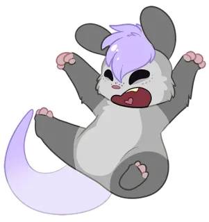 💜 Chinchilla, Kartun, Lucu, Binatang, Stiker whatsapp sticker