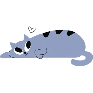 💙 고양이, 만화, 동물, 귀여운 telegram sticker