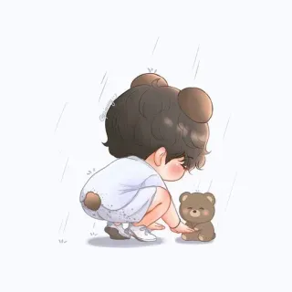🍂 Junge, Teddybär, süß, kawaii, Anime, Cartoon telegram sticker