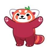 ๐ฅฐ panda rosso, animale, carino, cartone animato, adesivo telegram sticker
