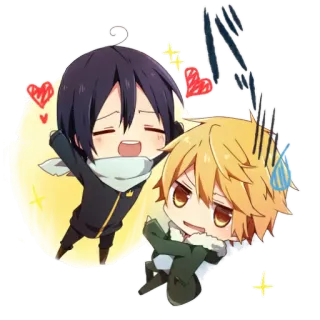 👬 Anime, Chibi, Corazones, Lindo, Amistad, Dibujos animados telegram sticker