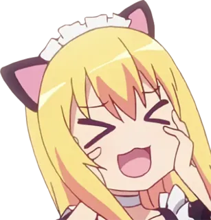 😆 애니메이션, 만화, 귀여운, 소녀, 메이드, 귀 telegram sticker