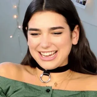 🤣 Dua Lipa певец, знаменитость, женщина, портрет, улыбка, человек telegram sticker