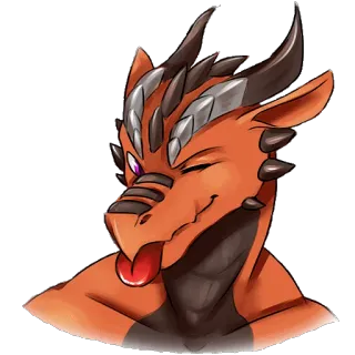 😜 dragon, furry, anthropomorphe, dessin animé telegram sticker