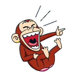 😅 猴子, 笑, 卡通, 动物, 搞笑, 快乐, 漫画 telegram sticker