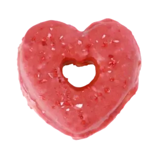 🤩 donut, heart, food, dessert, sweet, valentine's day telegram sticker