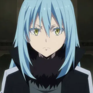 😠 Rimuru Tempest That Time I Got Reincarnated as a Slime Аниме, Исекай, Слизь, Синие волосы, Манга telegram sticker